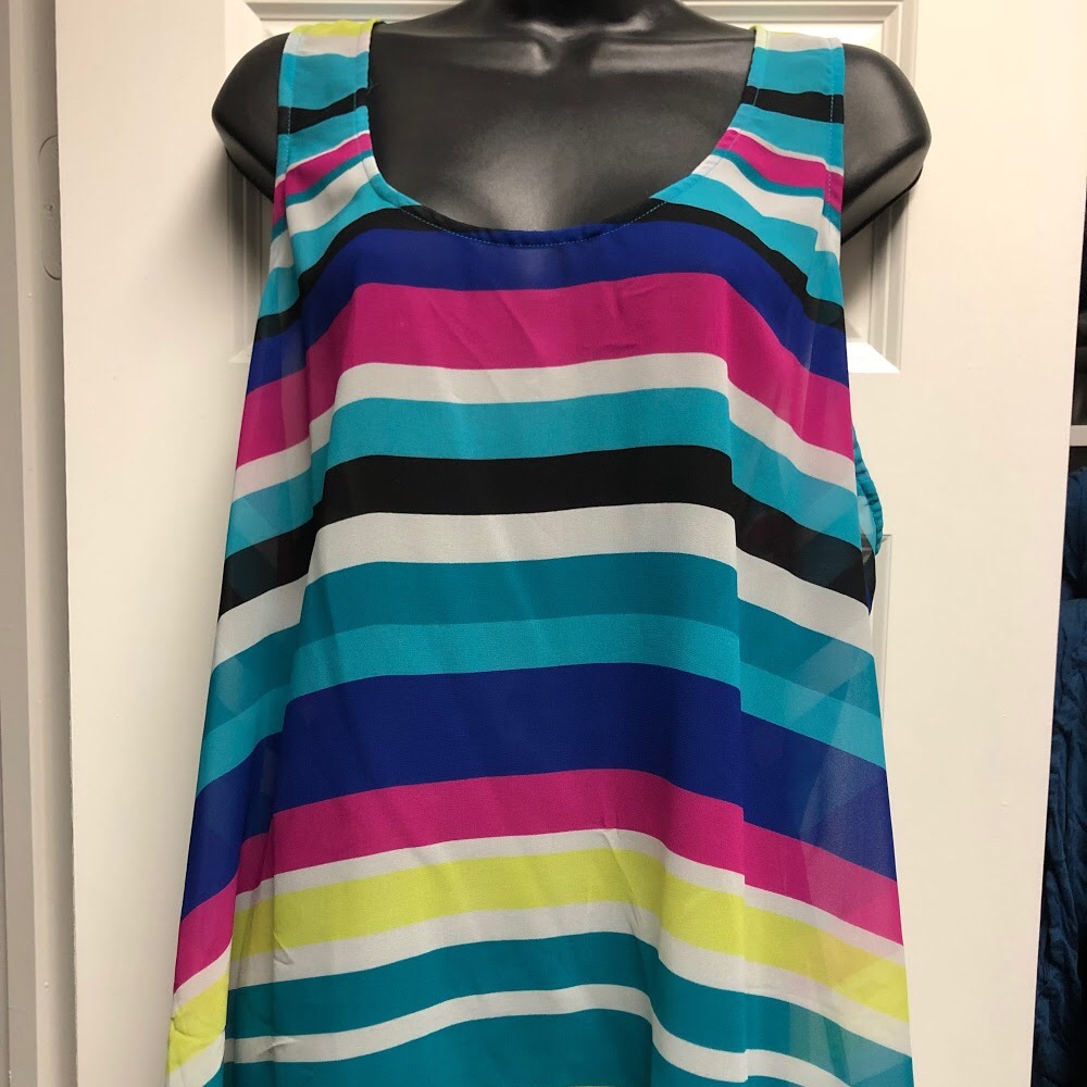 Torrid Tropical Colored tank/cami. Semi sheer.